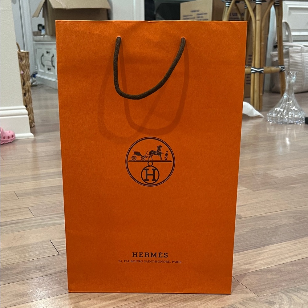 Hermès Orange Shopping Bag